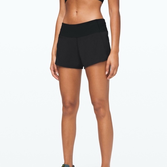 Lululemon Run Times Short 4-way Stretch 4" Black Size 6 Jogging Active Sporty - Picture 3 of 12